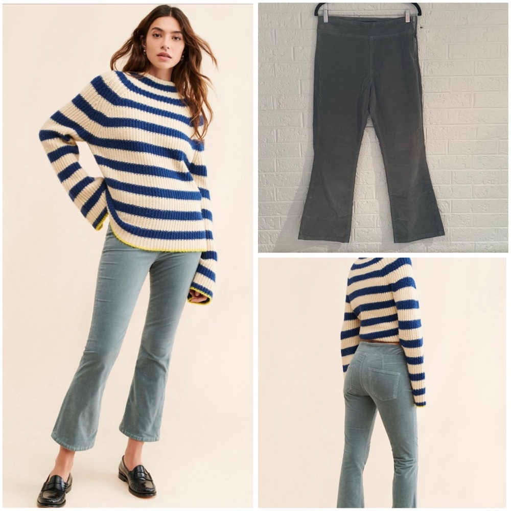 Madewell Blue-Green Corduroy Kick-Flare Pants